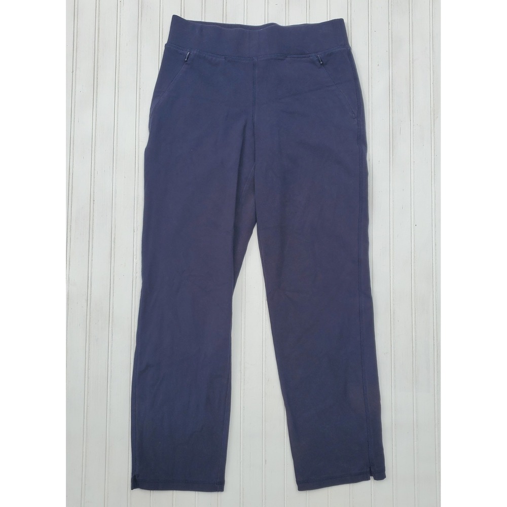 T by Talbots Women Navy Blue Straight Leg Active Pants Petite Small P Pockets